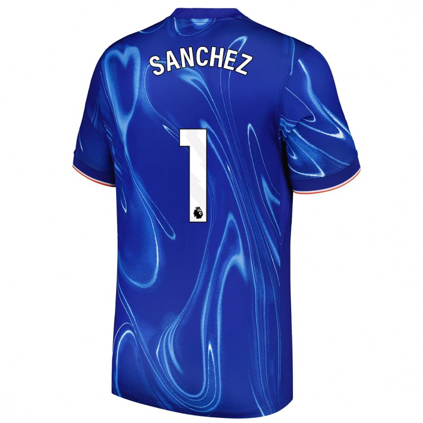 Kids Football Robert Sánchez #1 Blue White Home Jersey 2024/25 T-Shirt Canada