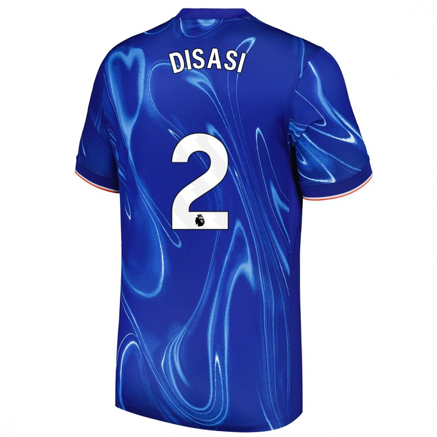 Kids Football Axel Disasi #2 Blue White Home Jersey 2024/25 T-Shirt Canada