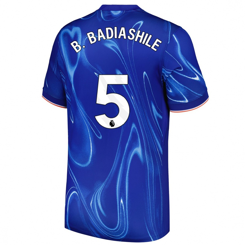 Kids Football Benoît Badiashile #5 Blue White Home Jersey 2024/25 T-Shirt Canada