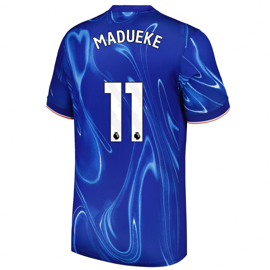 Enfant Football Maillot Noni Madueke #11 Bleu Blanc Tenues Domicile 2024/25 Canada