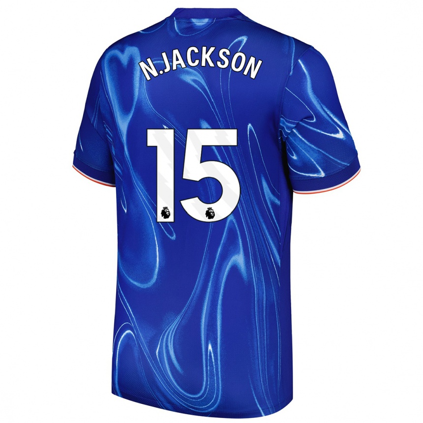 Enfant Football Maillot Nicolas Jackson #15 Bleu Blanc Tenues Domicile 2024/25 Canada