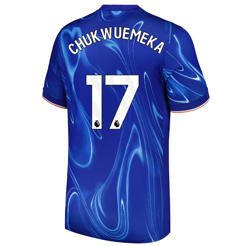 Kids Football Carney Chukwuemeka #17 Blue White Home Jersey 2024/25 T-Shirt Canada