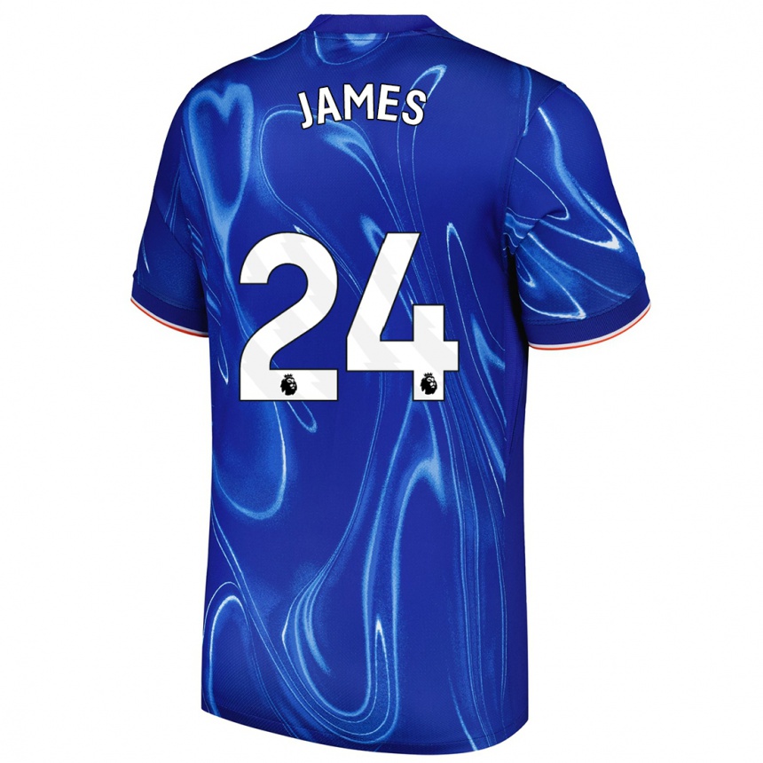 Kids Football Reece James #24 Blue White Home Jersey 2024/25 T-Shirt Canada