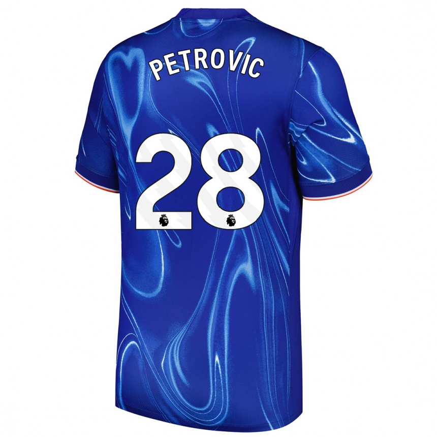 Kids Football Djordje Petrovic #28 Blue White Home Jersey 2024/25 T-Shirt Canada