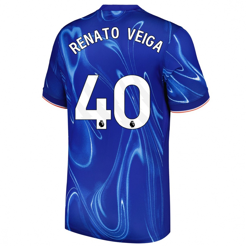 Kids Football Renato Veiga #40 Blue White Home Jersey 2024/25 T-Shirt Canada