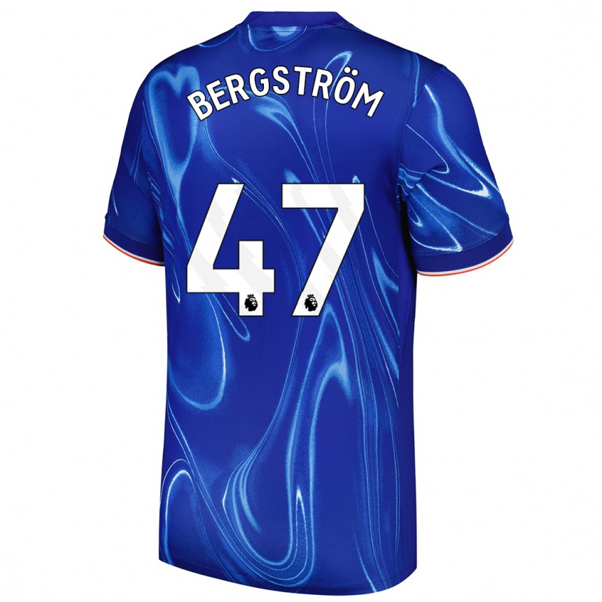 Enfant Football Maillot Lucas Bergström #47 Bleu Blanc Tenues Domicile 2024/25 Canada