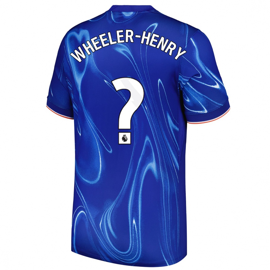 Kids Football Joseph Wheeler-Henry #0 Blue White Home Jersey 2024/25 T-Shirt Canada