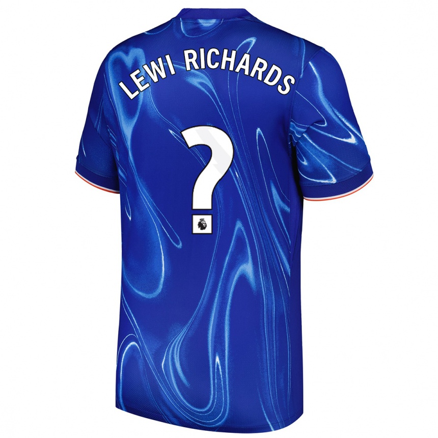 Kids Football Lewi Richards #0 Blue White Home Jersey 2024/25 T-Shirt Canada