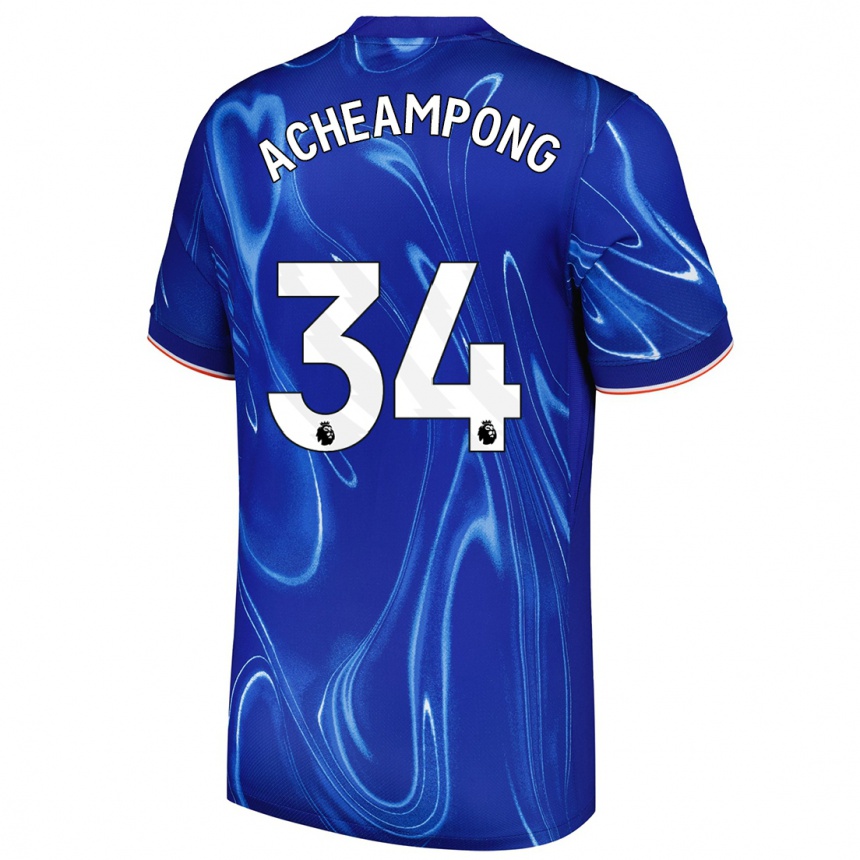 Enfant Football Maillot Josh Acheampong #34 Bleu Blanc Tenues Domicile 2024/25 Canada