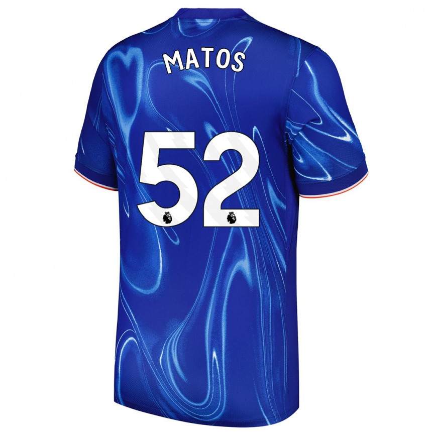 Enfant Football Maillot Alex Matos #52 Bleu Blanc Tenues Domicile 2024/25 Canada