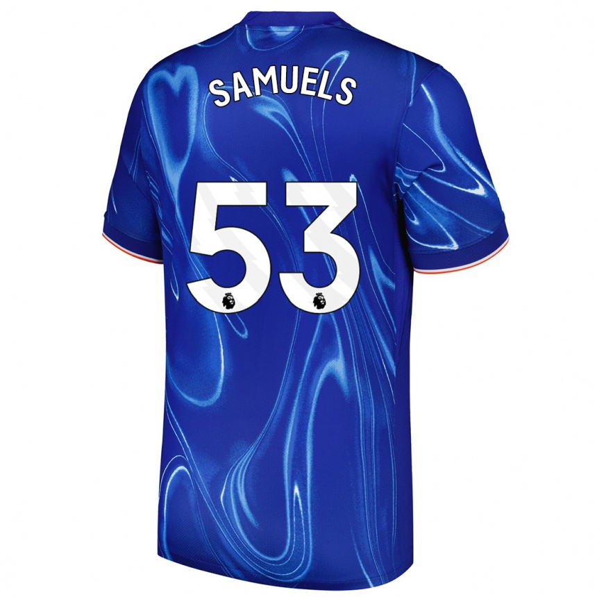 Enfant Football Maillot Ishé Samuels-Smith #53 Bleu Blanc Tenues Domicile 2024/25 Canada