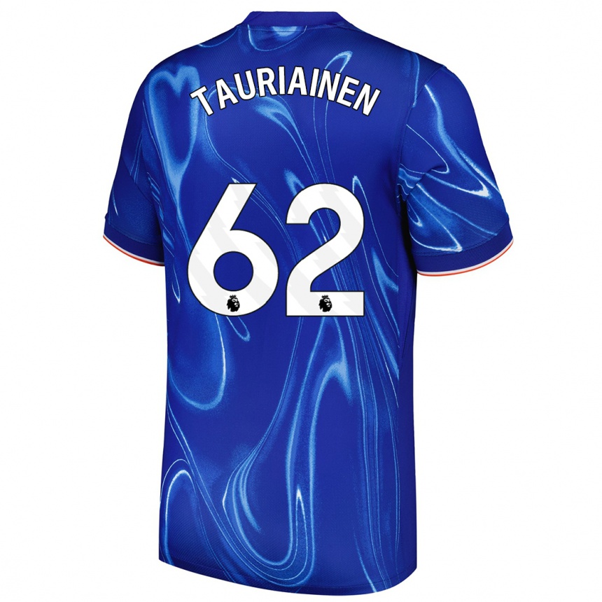 Kids Football Jimi Tauriainen #62 Blue White Home Jersey 2024/25 T-Shirt Canada