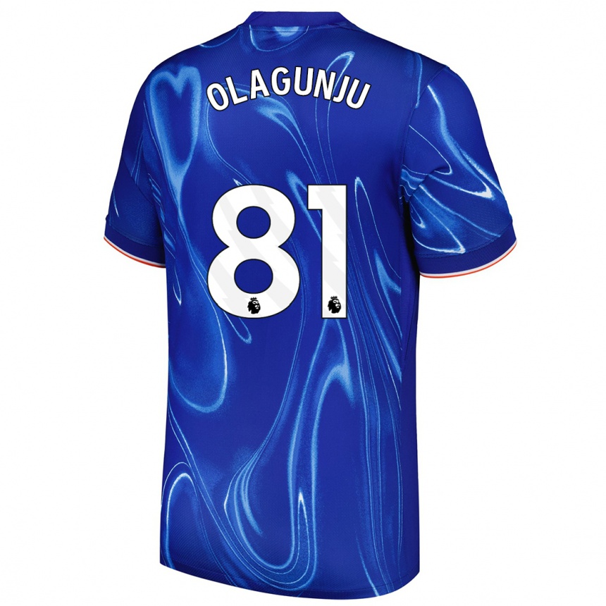 Kids Football Saheed Olagunju #81 Blue White Home Jersey 2024/25 T-Shirt Canada