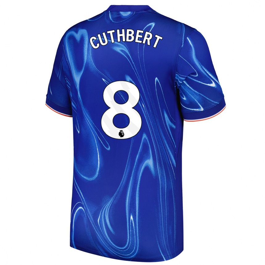 Enfant Football Maillot Erin Cuthbert #8 Bleu Blanc Tenues Domicile 2024/25 Canada