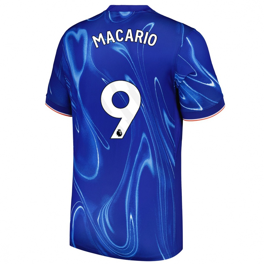 Kids Football Catarina Macario #9 Blue White Home Jersey 2024/25 T-Shirt Canada