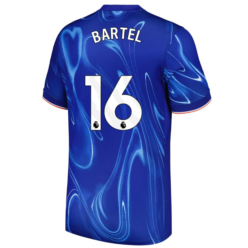 Kids Football Júlia Bartel #16 Blue White Home Jersey 2024/25 T-Shirt Canada