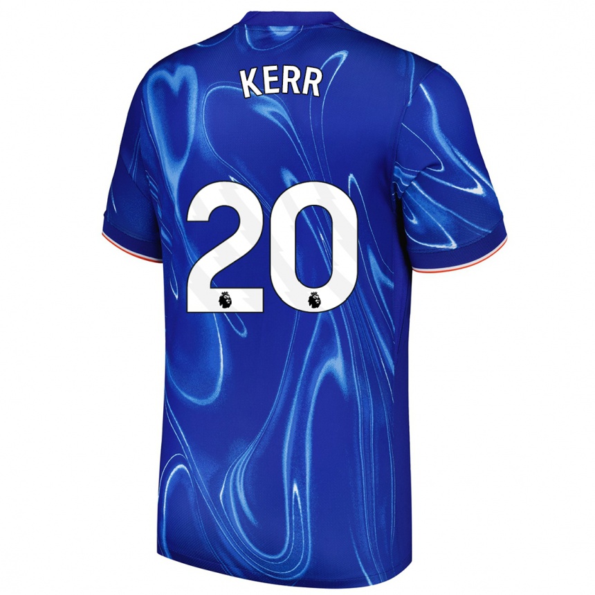 Enfant Football Maillot Sam Kerr #20 Bleu Blanc Tenues Domicile 2024/25 Canada