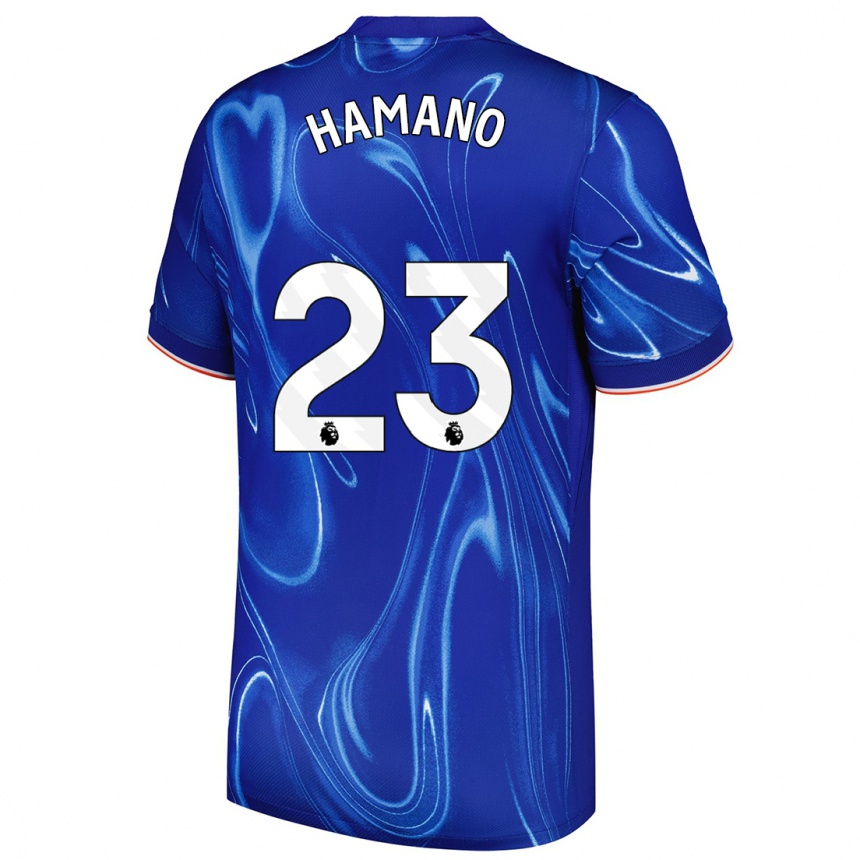 Kids Football Maika Hamano #23 Blue White Home Jersey 2024/25 T-Shirt Canada