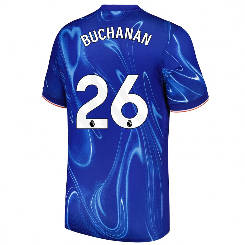 Enfant Football Maillot Kadeisha Buchanan #26 Bleu Blanc Tenues Domicile 2024/25 Canada