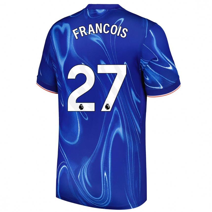 Kids Football Oriane Jean-François #27 Blue White Home Jersey 2024/25 T-Shirt Canada