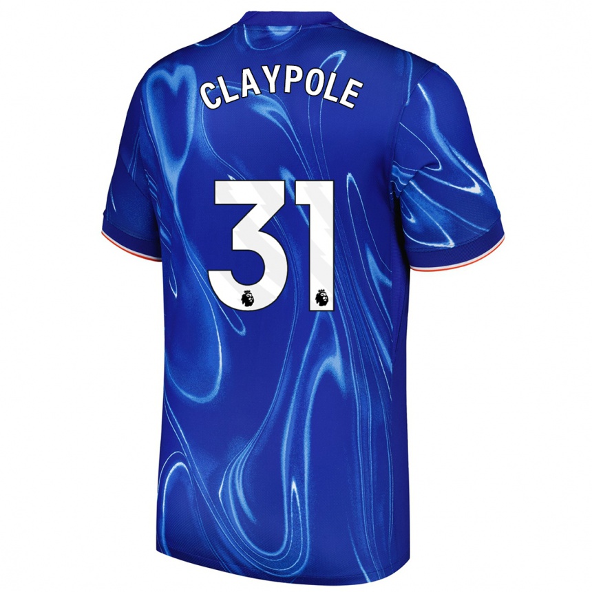 Kids Football Aimee Claypole #31 Blue White Home Jersey 2024/25 T-Shirt Canada