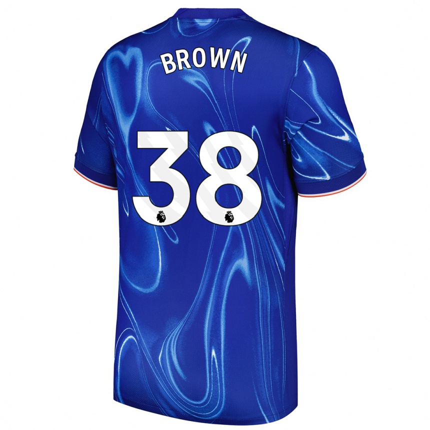 Kids Football Cerys Brown #38 Blue White Home Jersey 2024/25 T-Shirt Canada