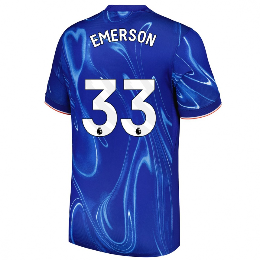 Kids Football Emerson #33 Blue White Home Jersey 2024/25 T-Shirt Canada