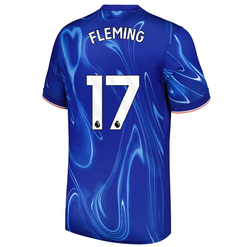 Enfant Football Maillot Jessie Fleming #17 Bleu Blanc Tenues Domicile 2024/25 Canada