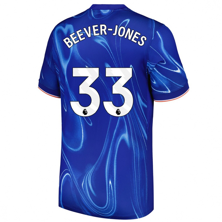 Kids Football Aggie Beever-Jones #33 Blue White Home Jersey 2024/25 T-Shirt Canada