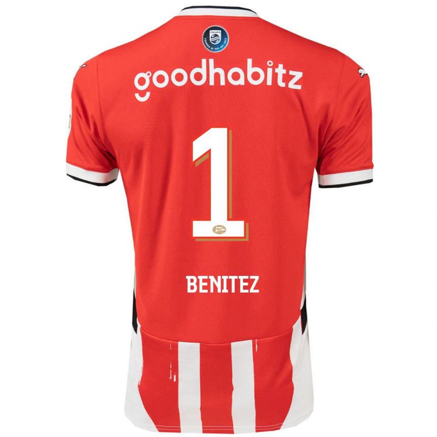 Enfant Football Maillot Walter Benítez #1 Rouge Blanc Tenues Domicile 2024/25 Canada