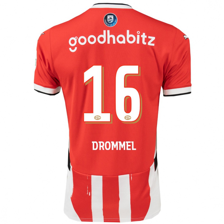 Enfant Football Maillot Joël Drommel #16 Rouge Blanc Tenues Domicile 2024/25 Canada