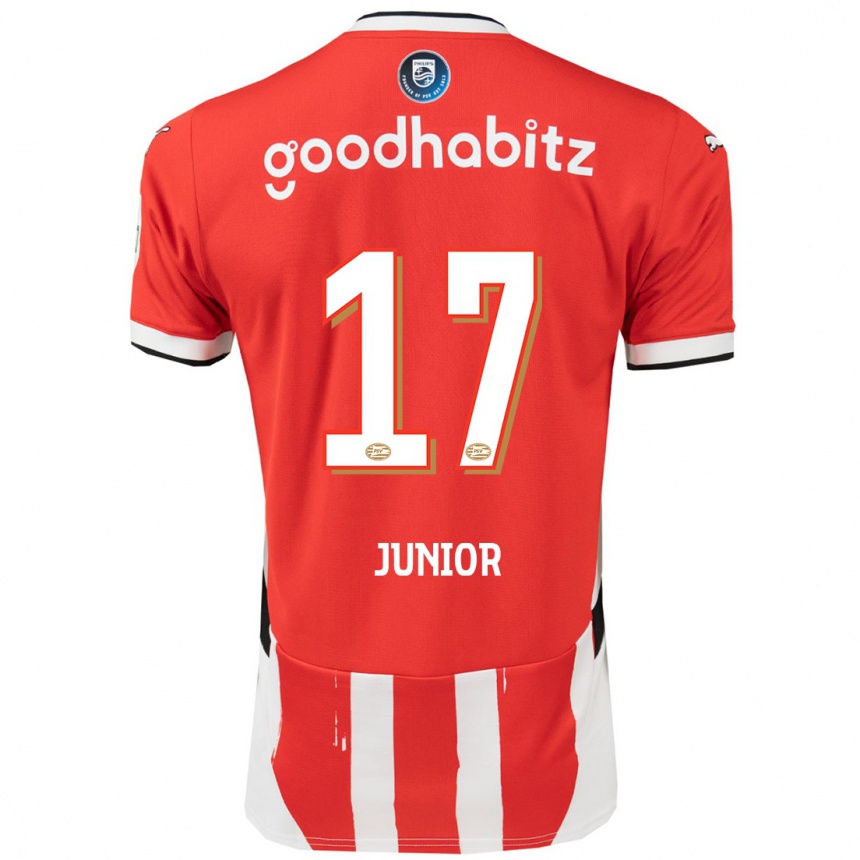 Enfant Football Maillot Mauro Júnior #17 Rouge Blanc Tenues Domicile 2024/25 Canada