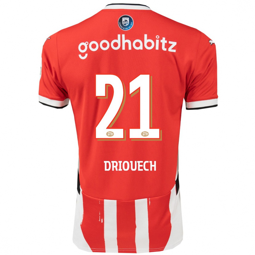 Enfant Football Maillot Couhaib Driouech #21 Rouge Blanc Tenues Domicile 2024/25 Canada