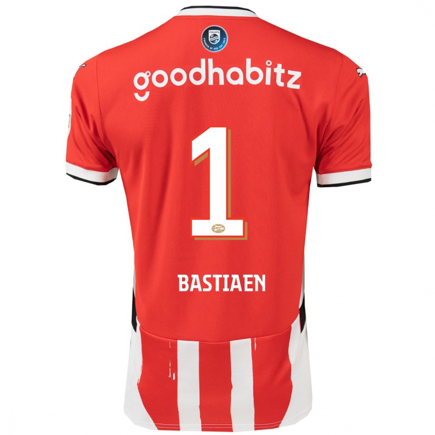 Enfant Football Maillot Femke Bastiaen #1 Rouge Blanc Tenues Domicile 2024/25 Canada