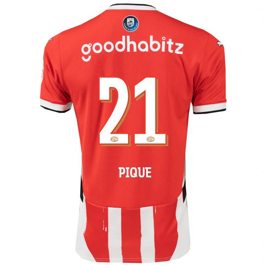 Enfant Football Maillot Naomi Piqué #21 Rouge Blanc Tenues Domicile 2024/25 Canada