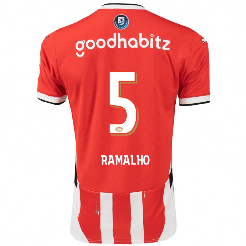 Kids Football André Ramalho #5 Red White Home Jersey 2024/25 T-Shirt Canada