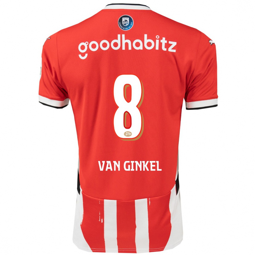 Kids Football Marco Van Ginkel #8 Red White Home Jersey 2024/25 T-Shirt Canada