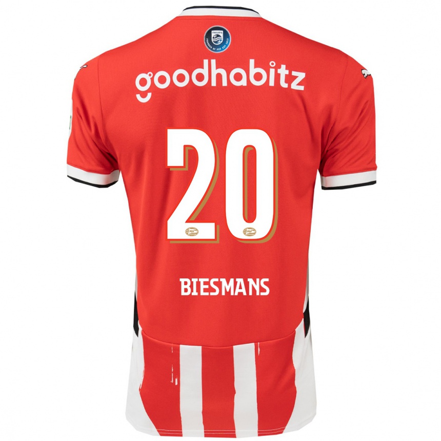 Enfant Football Maillot Julie Biesmans #20 Rouge Blanc Tenues Domicile 2024/25 Canada