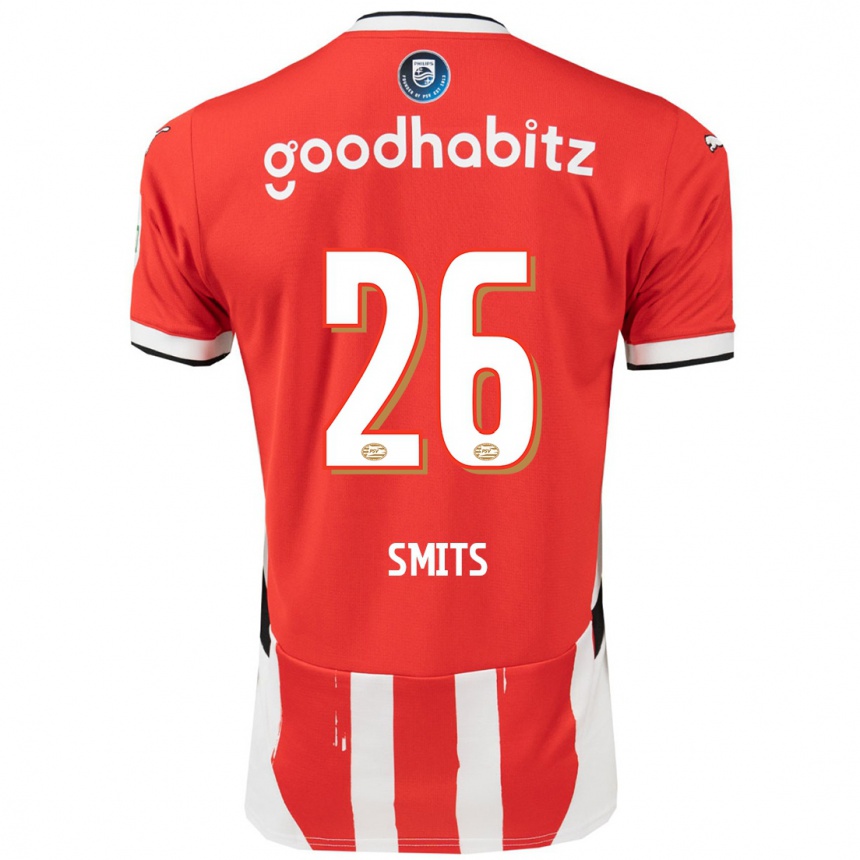 Kids Football Eef Smits #26 Red White Home Jersey 2024/25 T-Shirt Canada