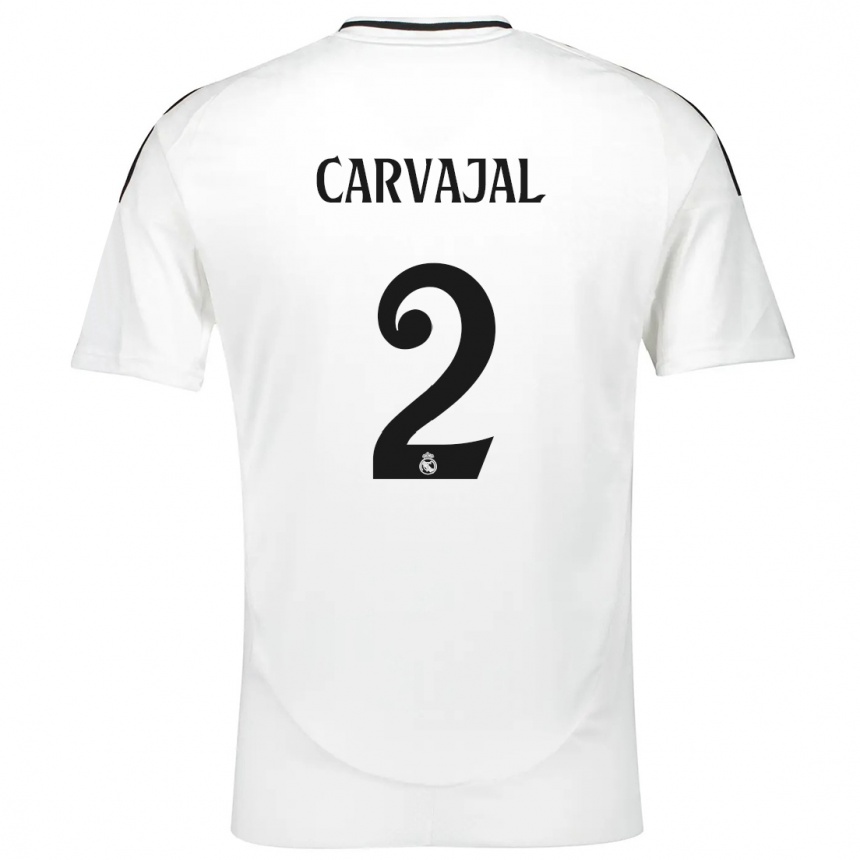 Kids Football Daniel Carvajal #2 White Home Jersey 2024/25 T-Shirt Canada