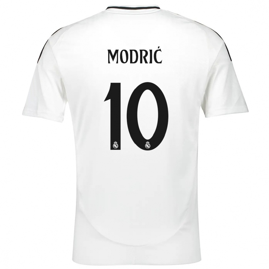 Enfant Football Maillot Luka Modric #10 Blanc Tenues Domicile 2024/25 Canada