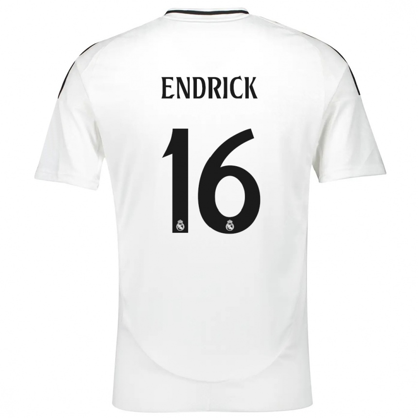 Kids Football Endrick #16 White Home Jersey 2024/25 T-Shirt Canada