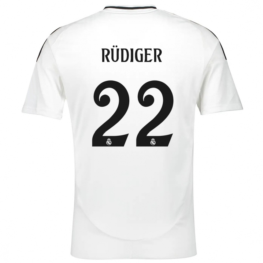 Kids Football Antonio Rudiger #22 White Home Jersey 2024/25 T-Shirt Canada