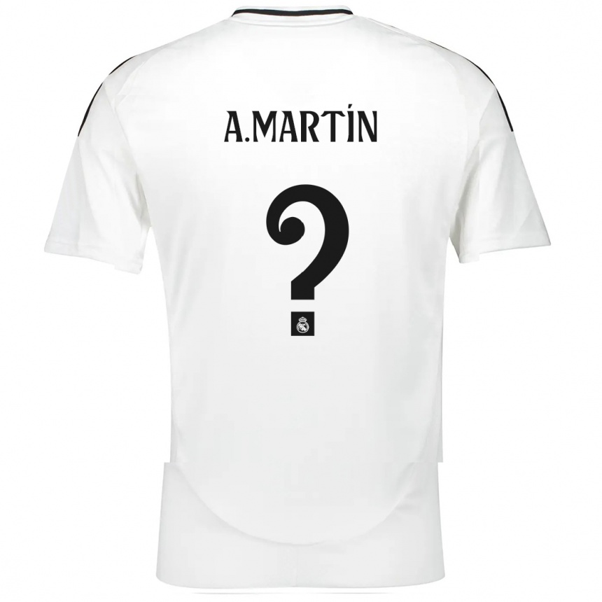 Kids Football Álex Martín #0 White Home Jersey 2024/25 T-Shirt Canada