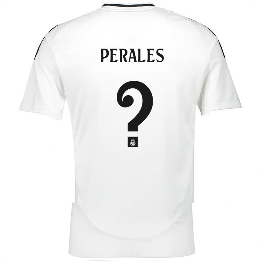 Kids Football Miguel Perales #0 White Home Jersey 2024/25 T-Shirt Canada