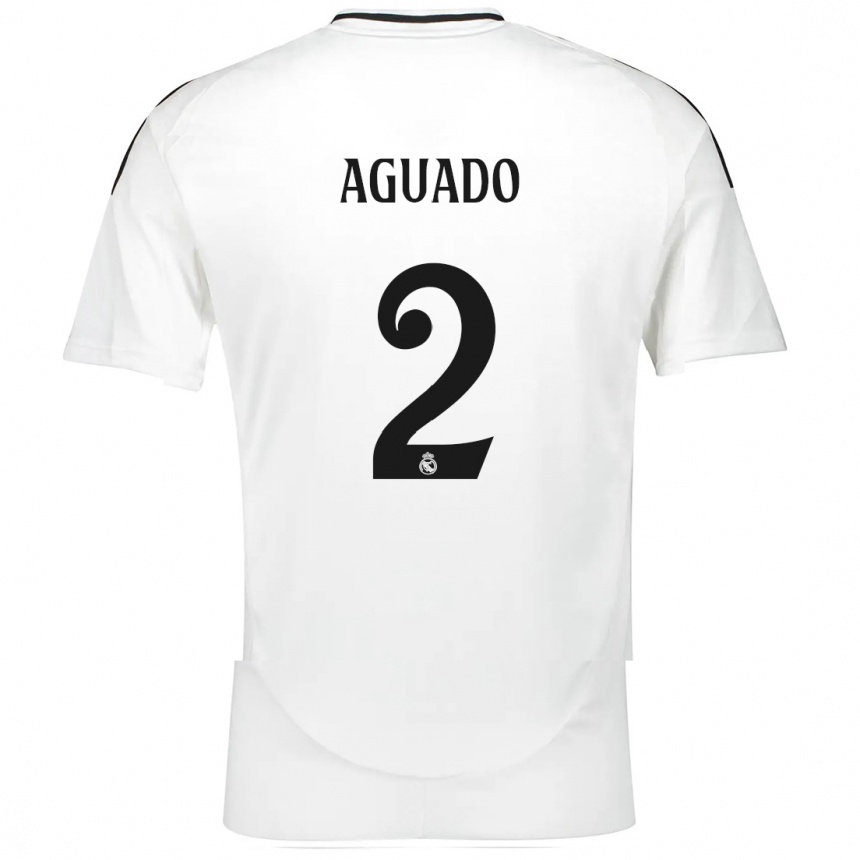 Kids Football Lorenzo Aguado #2 White Home Jersey 2024/25 T-Shirt Canada