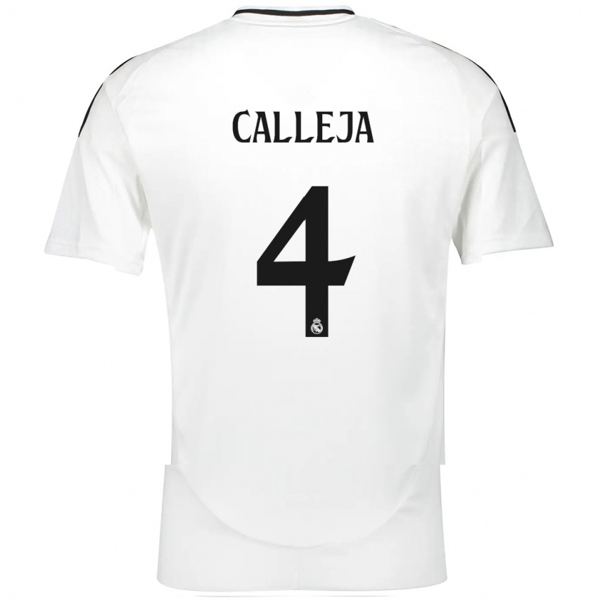 Kids Football Jaime Calleja #4 White Home Jersey 2024/25 T-Shirt Canada