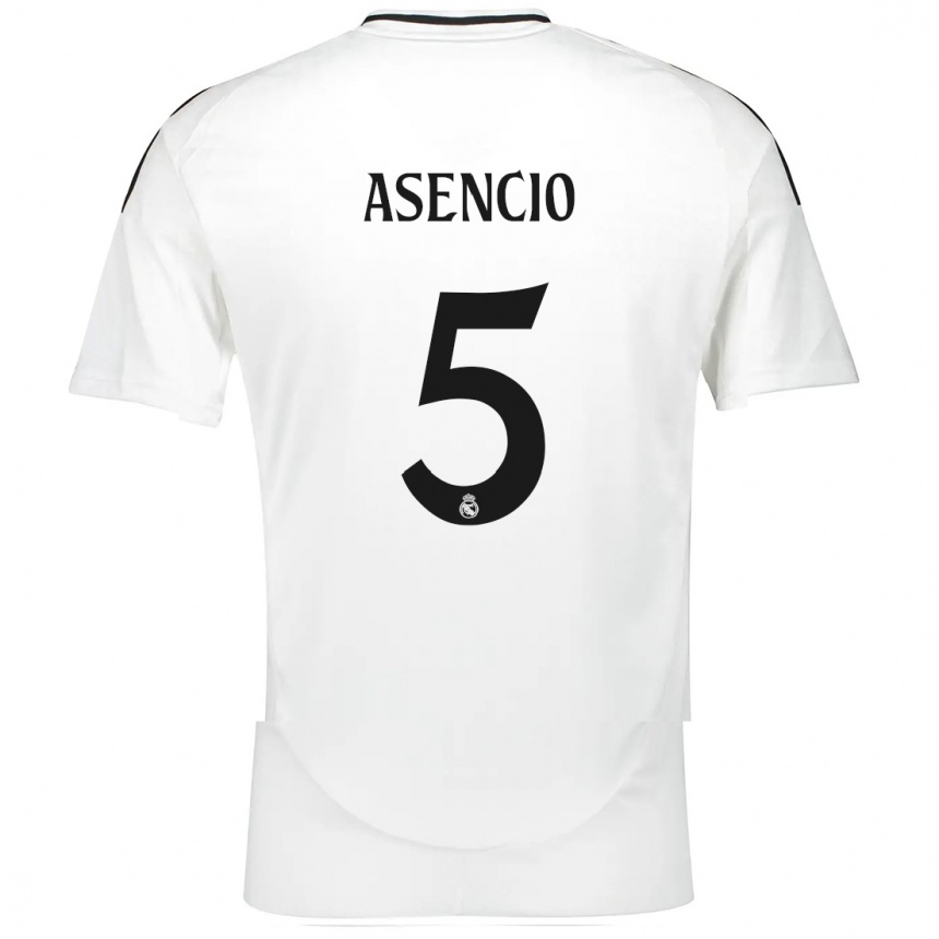 Kids Football Raul Asencio #5 White Home Jersey 2024/25 T-Shirt Canada