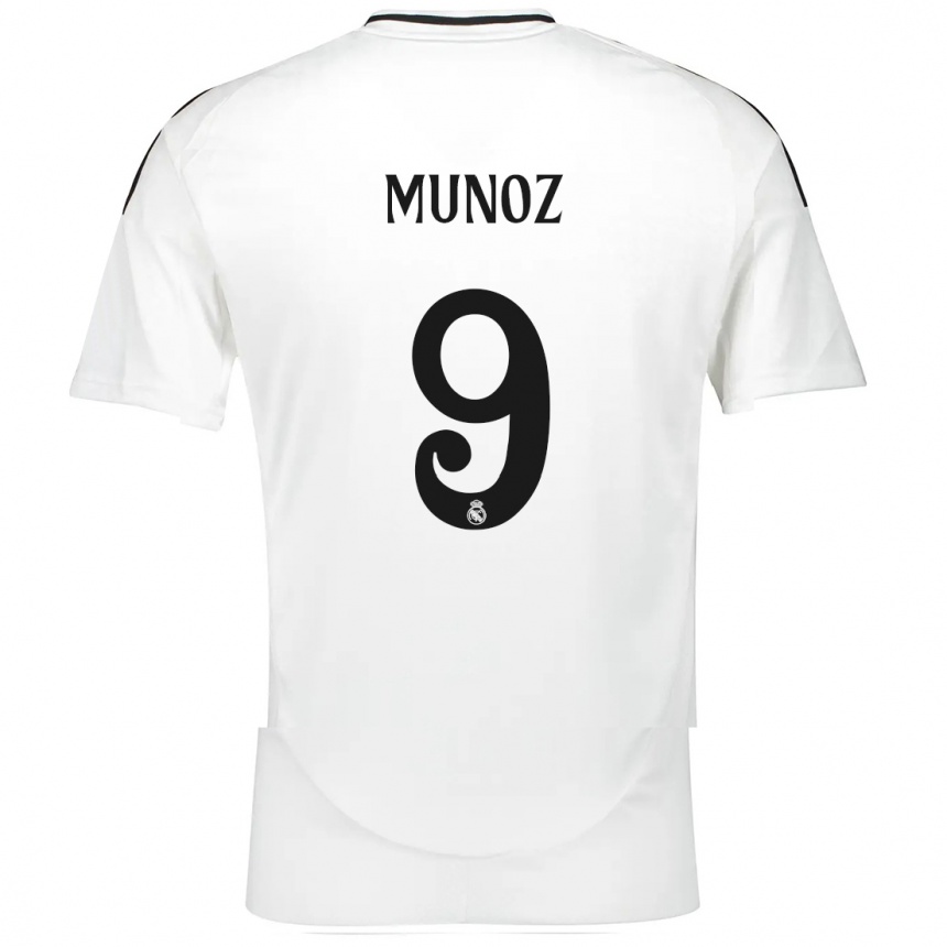 Kids Football Victor Munoz #9 White Home Jersey 2024/25 T-Shirt Canada