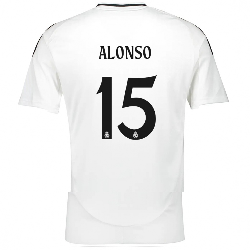 Kids Football Borja Alonso #15 White Home Jersey 2024/25 T-Shirt Canada